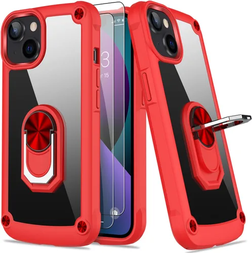Miniatura 19 de Funda para iPhone 13 Pro con protector de pantalla, cristal transparente, antiamarillo, acrílico resistente, funda protectora de grado militar