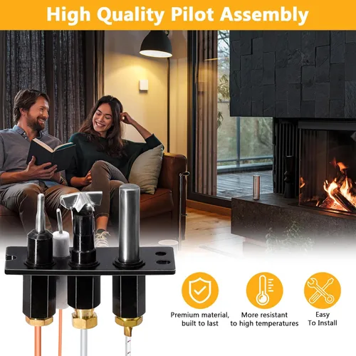 Miniatura 4 de Criditpid 4021-737 Pilot Assembly LP para calentador, Heat N Glo, Chimeneas Quadrafire, Calentador y Ensamblaje Piloto de Gas Propano Heat-N-Glo