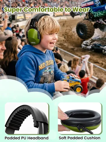 Miniatura 2 de Orejeras con cancelación de ruido del Dr.meter: auriculares con cancelación de ruido SNR27.4 con diadema ajustable, orejeras con protección auditiva