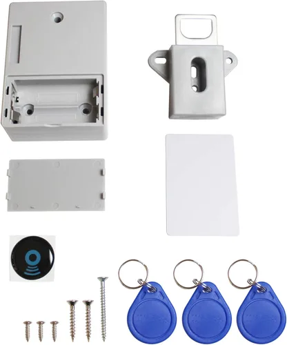 Miniatura 5 de ETEKJOY Cerradura electrónica RFID para armarios oculta de bricolaje para armarios de madera, taquillas, cajones, alacenas (Gris)