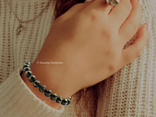 Miniatura 597 de Amazing Gemstone Pulsera de cristal para mujeres y hombres, pulsera de cristal curativo de protección, pulsera elástica con cuentas de piedras