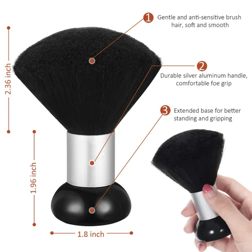 Miniatura 3 de Patelai 3 piezas de cepillo de peluquero para cortar y limpiar el cabello, plumero de cuello grande con mango de plástico para barrer el cabello