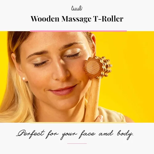 Miniatura 3 de tuuli Accesorios - Rodillo de masaje en forma de T, rodillo corporal y facial, masajeador facial multifuncional, ayuda a aliviar la tensión muscular