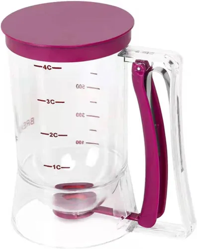 Separador de masa de cupcakes para hornear, herramienta de medición con tazas separadoras de crema, el mejor regalo para amigos (morado)