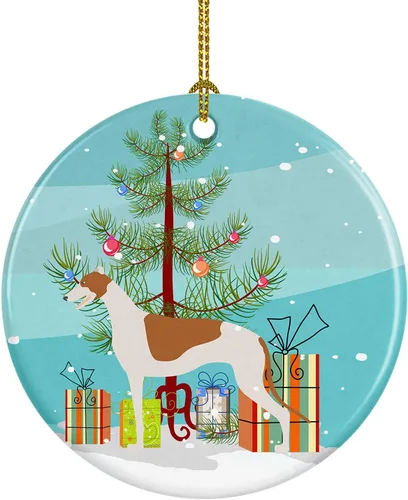 Miniatura 8 de Caroline's Treasures Bulldog inglés «Merry Christmas» adorno de cerámica para árbol de Navidad, decoración colgante para el hogar, Navidad, fiestas