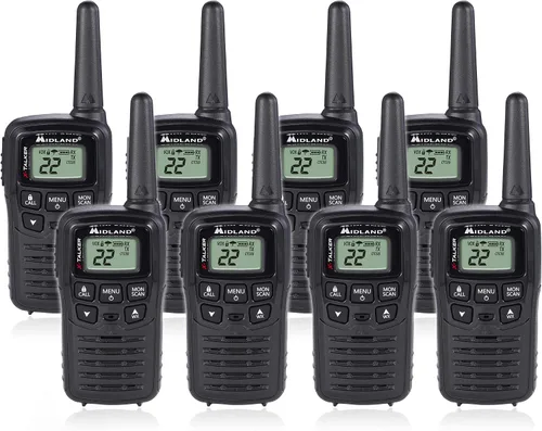 Miniatura 9 de Midland T10 - Walkie Talkie FRS de 22 canales, radio bidireccional de hasta 20 millas, color negro (paquete de 4)