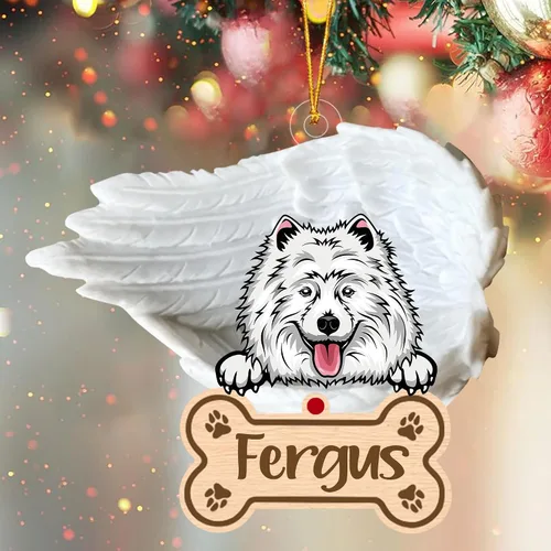 Miniatura 80 de Adorno de perro afgano de 1 ángel, adorno acrílico 2D personalizado conmemorativo para perros, regalo por pérdida de mascotas, regalo