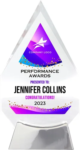 Miniatura 2 de Placa de vidrio personalizada de 9 1/4 pulgadas para premios y trofeos, premio personalizado para empleado del mes, regalo de jubilación, liderazgo