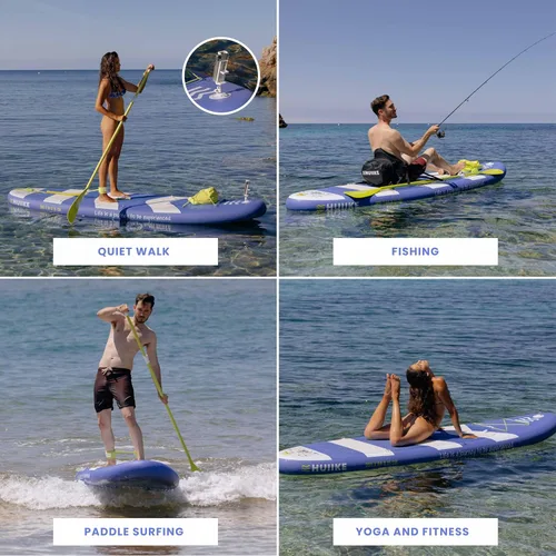 Miniatura 5 de HUIIKE Tabla de Paddle Inflable para Adultos con Accesorios Incluidos, Remo, Aletas, Bomba. Tabla de Stand Up Paddle de Gran Estabilidad