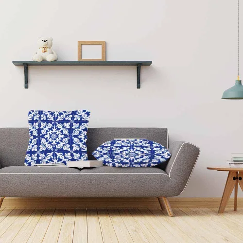 Miniatura 3 de Fundas de almohada, patrón étnico azul, fundas de almohada para dormitorio, sala de estar, paquete de 2