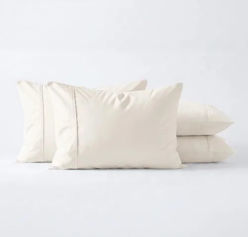 Miniatura 14 de Juego de 4 fundas de almohada tamaño King, color gris oscuro, fundas de almohada egipcias de una sola capa de fibra larga 100% algodón, tejido