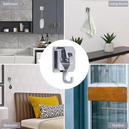 Miniatura 2 de Ganchos de ventosa para ducha, 2 ganchos de corona, decorativos chapados en plata, toalla impermeable, pared extraíble, 15 libras. Comando - Amplia