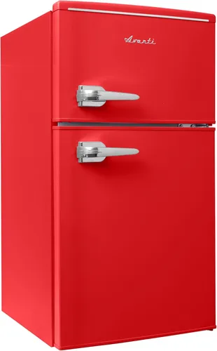 Miniatura 12 de Avanti Minirefrigerador con congelador de diseño retro, refrigerador compacto con puertas dobles para oficina en casa o dormitorio, cuenta con Azul