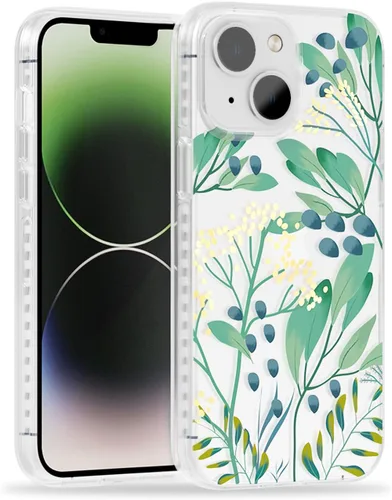 Miniatura 62 de SCORPIFY Funda para iPhone 13 con diseño floral de Nemophila azul, bonita funda transparente para teléfono con flores para mujeres y niñas