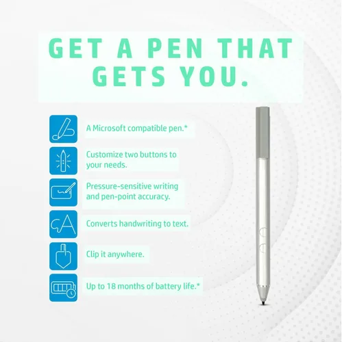 Miniatura 8 de Lápiz digital genuino para portátiles HP Envy/Spectre serie 2 en 1, compatible con MPP con sensibilidad a la presión, compatible con HP Active Pen
