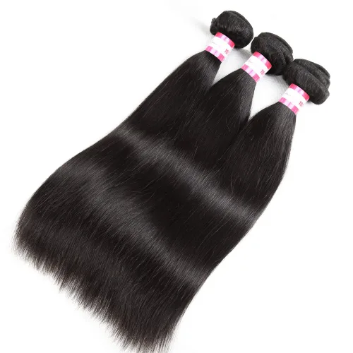 Miniatura 2 de Cynosure - Extensiones de pelo brasileño liso, 3 paquetes, grado 8a, sin procesar, color negro natural, 3 paquete, Negro natural