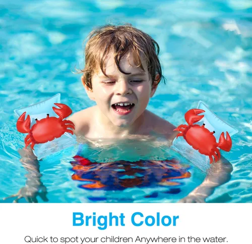 Miniatura 6 de MoKo Bandas de natación para niños, niños pequeños comienzan a nadar flotadores inflables para piscina, lindas alas de natación de dibujos animados