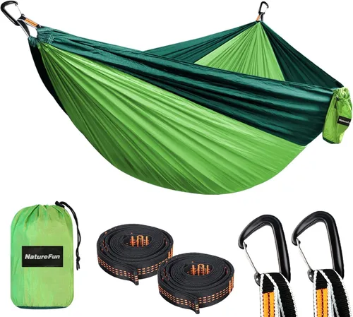 Miniatura 9 de NATUREFUN Hamaca ultraligera para viajes y camping Capacidad de carga de 300 kg, transpirable, de secado rápido Incluye 2 mosquetones premium, 2