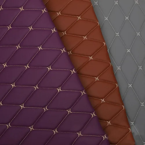Miniatura 9 de Tela de espuma acolchada de vinilo de piel sintética de diamante con respaldo de espuma de 1/4 pulgadas de grosor para tapicería, cabeceras de Morado