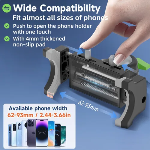Miniatura 6 de HEMMOTOP Soporte de teléfono con ventosa para automóvil, soporte de teléfono celular de metal resistente de 12 pulgadas para parabrisas, brazo