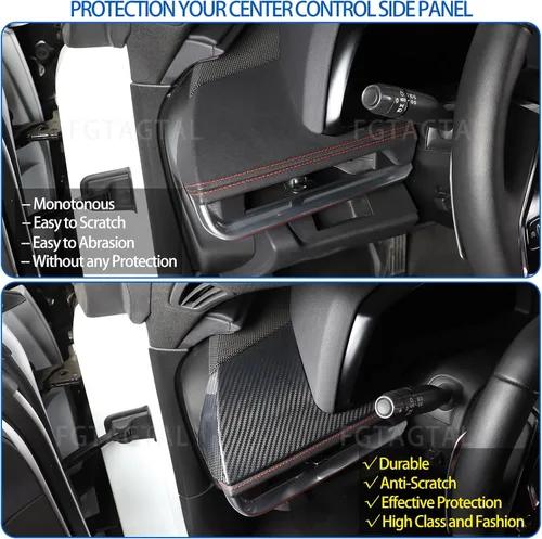Miniatura 2 de Cubierta de panel lateral de consola central de fibra de carbono real compatible con Chevrolet Corvette C8 2020-2025, accesorios para panel lateral
