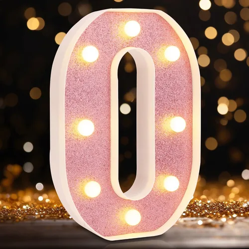 Miniatura 39 de Letras pequeñas de marquesina LED, letras iluminadas, letras LED de 8.58 pulgadas, letrero iluminado a pilas para mesa, fiesta, cumpleaños