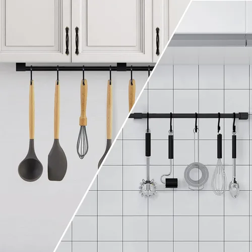 Miniatura 4 de KAIYING Estante para utensilios de cocina con ganchos extraíbles en S para colgar ollas y sartenes, ganchos para barra para tazas, organizador
