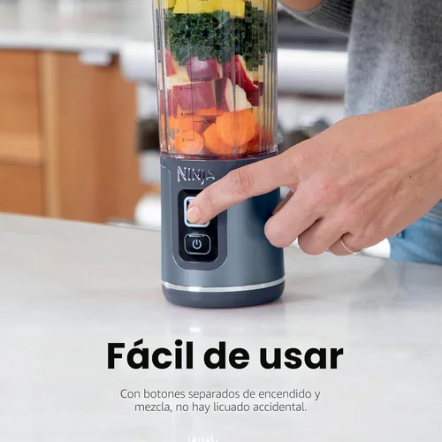 Miniatura 4 de Ninja BC151BK Blast Licuadora Portátil, Sin Cable, Recipiente de 18oz, Licuadora Personal para Batidos y Licúados, Libre de BPA, Tapa Hermética