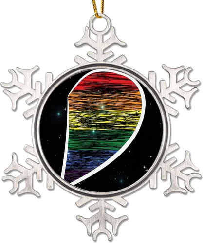 Miniatura 11 de Human Kind Be Both - Adorno para árbol de Navidad, bisexual, arco iris, orgullo, gay, LGBTQ, copo de nieve pansexual, colgante de árbol de Navidad