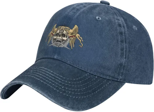 Sombrero de vaquero de moda para hombre y mujer, ajustable para cuatro estaciones, gorra de béisbol del infierno con ángel, azul marino, Azul marino