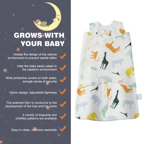 Miniatura 3 de Manta para arrullo para bebé niña y niño, mantas envolventes para recién nacidos, manta envolvente de transición infantil 100% algodón, manta