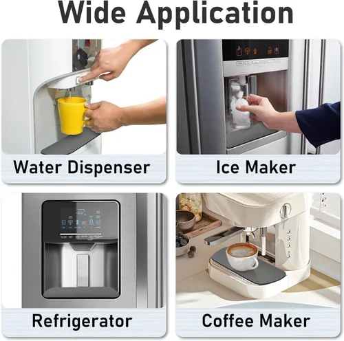 Miniatura 9 de LOPNUR Bandeja Recolectora de Goteo para Refrigerador Paquete de 2 - Alfombrillas Cortables para Refrigerador de 8.3"x3.1" Ocultan Manchas, Gris