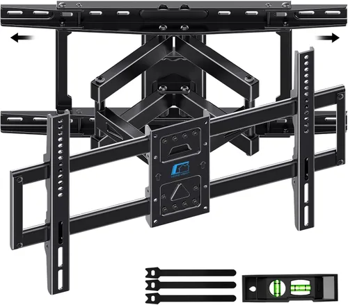 HOME VISION Full Motion Articulating TV Wall Mount for 37-90 Inch TVs, Fits 24" Wood Studs (8-24"), Heavy Duty TV Bracket Holds 132 lbs, Mounts