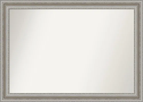 Miniatura 54 de Amanti Art Espejo de baño plateado para sobre el fregadero, 26 x 26 pulgadas, espejo cuadrado de plata antigua, marco de madera tradicional mediano