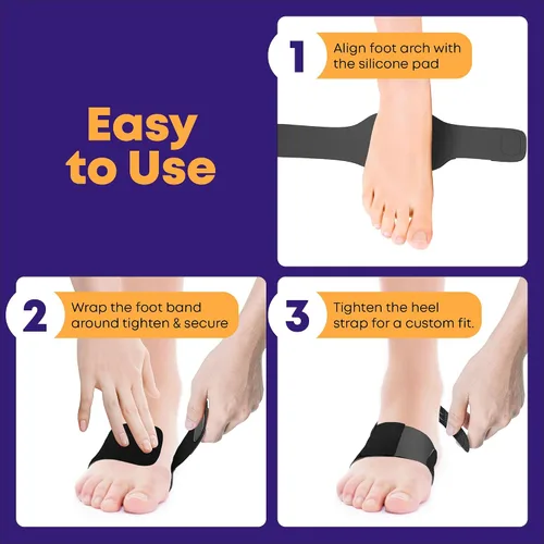 Miniatura 5 de AXEL Soporte ajustable para el arco del pie, alivio del dolor de pies antideslizante para fascitis plantar, pies planos y arcos caídos, ortopédicos