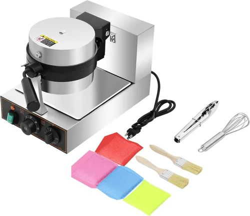 Miniatura 9 de LYNICESHOP Máquina eléctrica de gofres, sandwichera de prensa Panini, heladería, hamburguesería brioche, máquina de prensa panini, placas