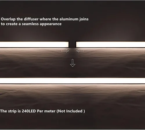 Miniatura 9 de THMOOTHER Paquete de 6 Canales de Aluminio para Tiras LED Montadas en Superficie de 16 pulgadas con Difusor Anti UV - Mejora Tu Iluminación