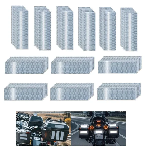 Miniatura 121 de Cinta reflectante blanca de 4 pulgadas, adhesivo de seguridad de advertencia impermeable para exteriores (10 pies)