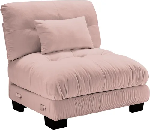 Miniatura 61 de SoarFlash Moderno sofá reclinable de terciopelo para sala de estar, sofá biplaza para apartamento, sofá de almacenamiento con marco de madera Azul