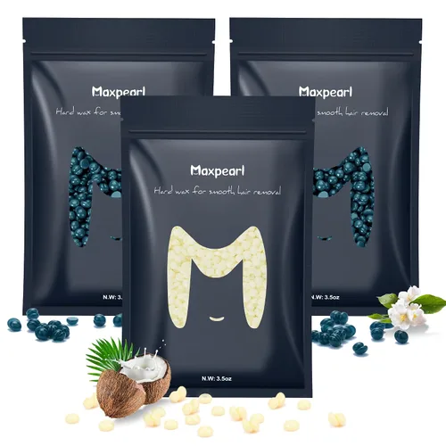 Miniatura 13 de Maxpearl Perlas de Cera Dura, 300g Granos de Cera para Depilación para Bikini Brasileño, Cara, Cejas, Axilas, Brazos, Pecho, Espalda, Piernas, Verde