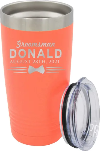 Miniatura 23 de Vaso de padrinos de boda grabado personalizado, taza de acero inoxidable aislada personalizada para padrino de boda, despedida de soltero, boda