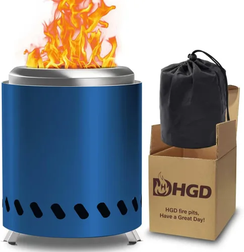 Miniatura 10 de HGD Fogata sin humo de 8.0 x 5.5 pulgadas, hoguera de acero inoxidable, hoguera sin humo para exteriores con bolsa de transporte para campamento