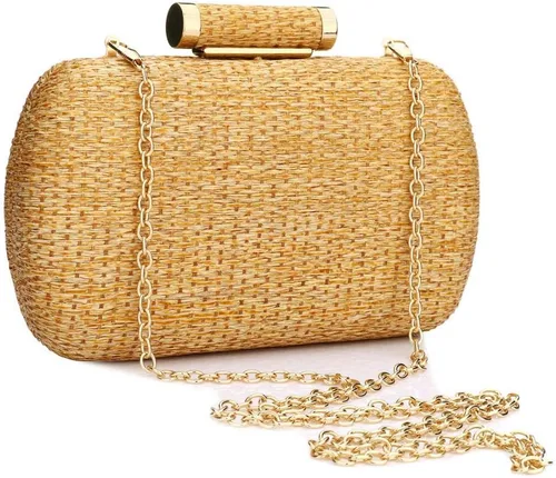 YYW Bolso de mano de paja para mujer, boda, tejido a mano, pajita, fiesta, boda, verano, playa, bolso de mano de mimbre