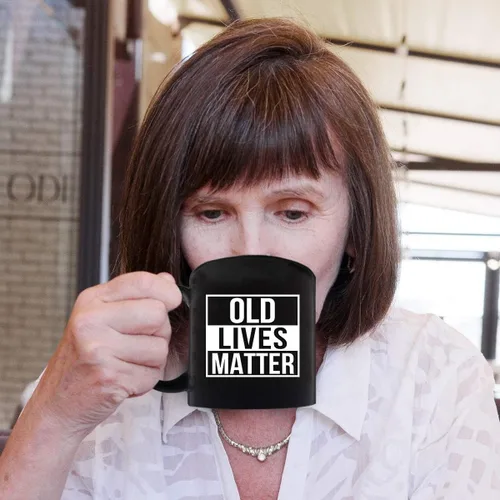 Miniatura 4 de DU VINO Old Lives Matter Taza de café de 11 onzas, divertido regalo de cumpleaños o jubilación para personas mayores mayores, regalo de broma