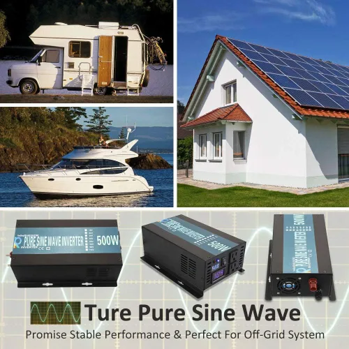 Miniatura 5 de WZRELB inversor de corriente solar pura de la onda sinusoidal de 500W 24V 120V con el interruptor teledirigido