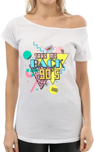 Miniatura 3 de Take Me Back to The 90s Shirts for Women Vintage Off The Shoulder Shirt Retro Style 90s Birthday Party Tops