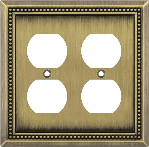 Miniatura 23 de Henne Bery Sunken Pearls - Placa de pared decorativa resistente para interruptor, cubierta para tomacorrientes (doble dúplex, níquel satinado)