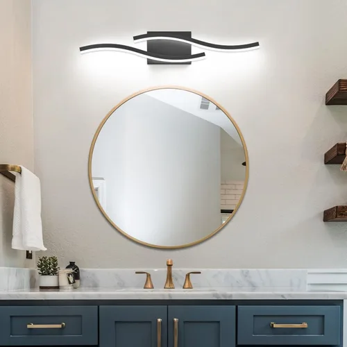 Miniatura 2 de PRESDE Lámpara LED de Tocador de Baño de 24", Moderna Luminaria de Barra de Pared Negra Sobre Espejo Regulable 3CCT