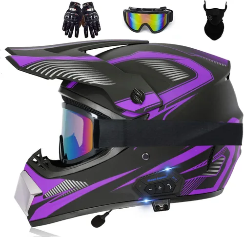 Miniatura 6 de Casco de motocross Bluetooth para adultos, casco de motocross, aprobado por DOT/ECE, perfecto para motocicletas de motocross, motos de cross, ATV
