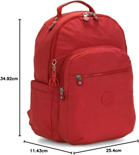 Miniatura 58 de Kipling Mochila pequeña Seoul para mujer, duradera, correas acolchadas para el hombro con funda para tableta, bolsa, Firma Emb, Mochila para tableta